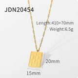 Stainless Steel Checkerboard Pendant Necklace For Women
