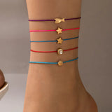 Geometric Shell Anklet Set for Stylish Street Photos