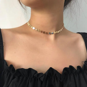 Romantic Metal Clavicle Chain Necklace Ladies Coin Sequin Necklaces