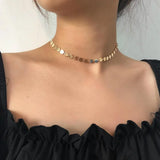 Romantic Metal Clavicle Chain Necklace Ladies Coin Sequin Necklaces
