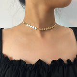 Romantic Metal Clavicle Chain Necklace Ladies Coin Sequin Necklaces