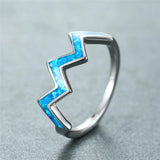 Vintage Opal Engagement Ring Classic Silver Wedding Band for Women