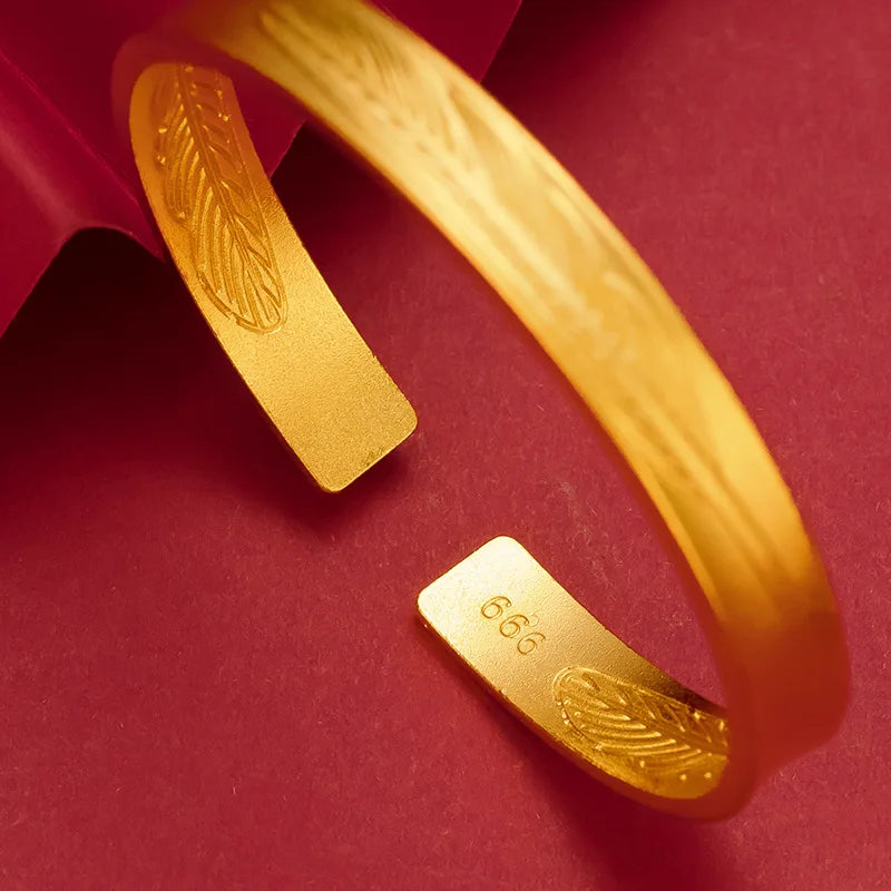 Feather Smooth 18k Cuff Bracelets for Men and Women