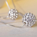 Women's 925 Sterling Silver CZ Ball Pendant Necklace