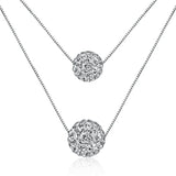Women's 925 Sterling Silver CZ Ball Pendant Necklace