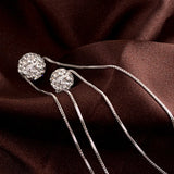 Women's 925 Sterling Silver CZ Ball Pendant Necklace