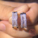 925 Silver Crystal Earrings - Dazzling CZ Jewelry - Girlfriend Gift