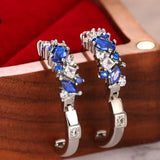 925 Silver Zircon Twist Earrings for Women Wedding Jewelry