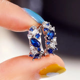 925 Silver Zircon Twist Earrings for Women Wedding Jewelry