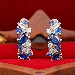 925 Silver Zircon Twist Earrings for Women Wedding Jewelry