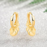925 Silver Earrings Water Drop Round Tassel Wedding Jewelry Gift
