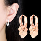 925 Silver Earrings Water Drop Round Tassel Wedding Jewelry Gift