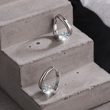 925 Sterling Silver Dazzling Zircon Earrings with Single Row Drill