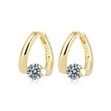 925 Sterling Silver Dazzling Zircon Earrings with Single Row Drill