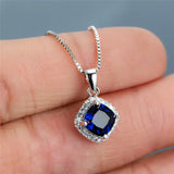 Green Crystal Pendant Necklace Zircon Chain Necklaces for Women