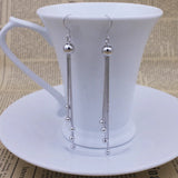 925 Silver Beads Tassel Chain Earrings for Women