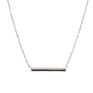 925 Silver Straight Bar Pendant Necklace Office Ladies Lover's