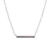 925 Silver Straight Bar Pendant Necklace Office Ladies Lover's