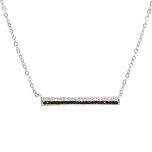 925 Silver Straight Bar Pendant Necklace Office Ladies Lover's