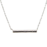925 Silver Straight Bar Pendant Necklace Office Ladies Lover's
