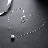 925 Sterling Silver Necklace with Shell Pearl Pendant
