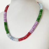 4 Jade 5*8MM Oval Gem Beads Necklaces For Women Natural Stone Chokers