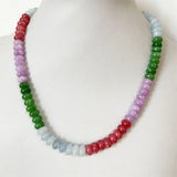 4 Jade 5*8MM Oval Gem Beads Necklaces For Women Natural Stone Chokers