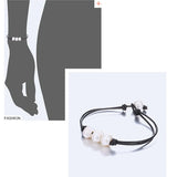 Freshwater Pearl Women's Bracelet Leather Rope Bangle Jewelry