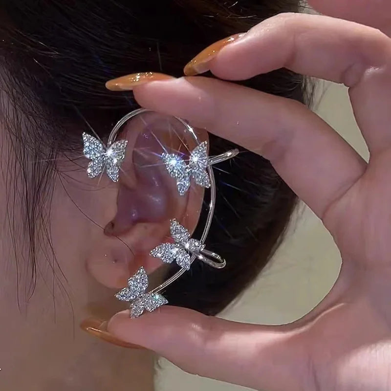 Geometric Ear Cuff Clip Earring for Women Punk Vintage Butterfly Jewelry