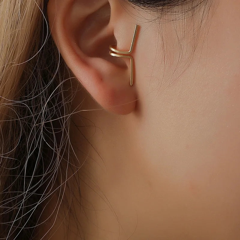Geometric Ear Cuff Clip Earring for Women Punk Vintage Butterfly Jewelry