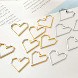 Geometric Hearts Round Earrings Copper Plated 18k