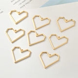 Geometric Hearts Round Earrings Copper Plated 18k