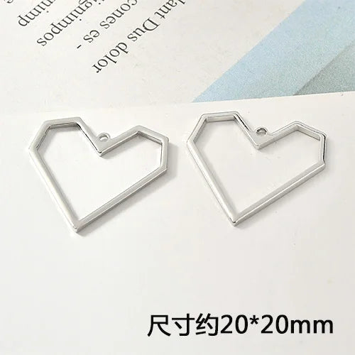 Geometric Hearts Round Earrings Copper Plated 18k