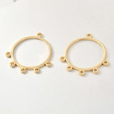 Geometric Hearts Round Earrings Copper Plated 18k
