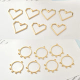 Geometric Hearts Round Earrings Copper Plated 18k