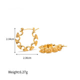 Geometric Hollow 18k Huggie Hoop Earrings Waterproof