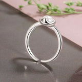 Adjustable Geometric Pearl Ring Sterling Silver Sweet Girl's Jewelry