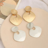 Geometric Square Clip-On Earrings for Women - No Piercing Needed