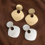 Geometric Square Clip-On Earrings for Women - No Piercing Needed