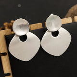 Geometric Square Clip-On Earrings for Women - No Piercing Needed