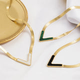 Geometric V-Shaped Single Layer Necklace Female Hip Hop Snake Bone Chain