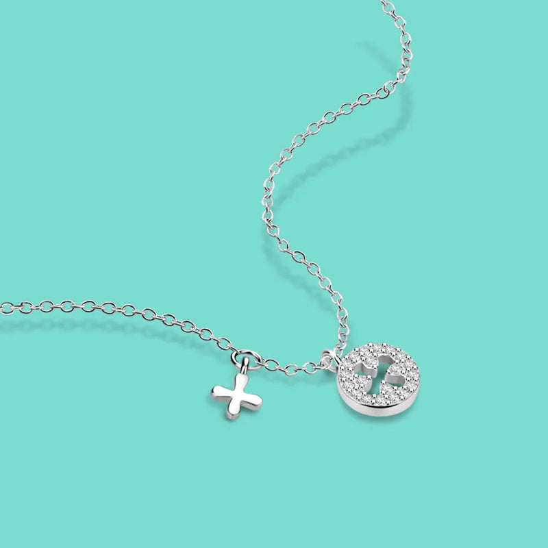 Girl Charm Jewelry S925 Silver Necklace Natural Silver Pendant Chain