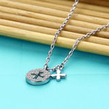 Girl Charm Jewelry S925 Silver Necklace Natural Silver Pendant Chain