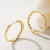 925 Silver Hoop Earrings with 18k Plating for Women