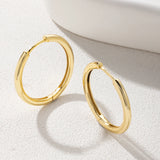 925 Silver Hoop Earrings with 18k Plating for Women