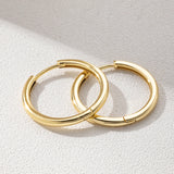 925 Silver Hoop Earrings with 18k Plating for Women