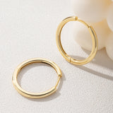 925 Silver Hoop Earrings with 18k Plating for Women