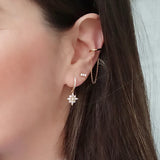 925 Sterling Silver Tiny Stud Earrings for Women with Silver Chain Pendant