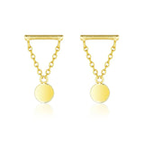 925 Sterling Silver Tiny Stud Earrings for Women with Silver Chain Pendant