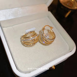 Golden Pearl Women Jewelry Ear Studs Metal Ball Ear Drops